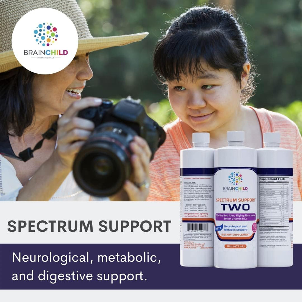 BrainChild Nutritionals Spectrum Support II P5P - Multivitamínico Líquido con B6 Activa y Hierbas, Sin Gluten, 473 ml (16 oz) - Sin Sabor