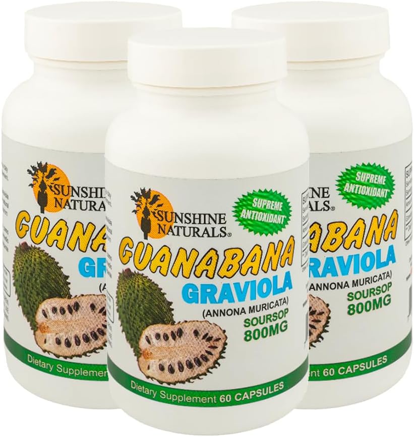 Sunshine Naturals Graviola Suplemento - 800 mg, 60 Cápsulas