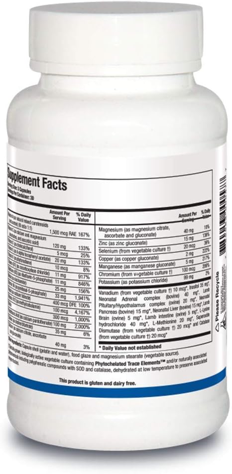 BIOTICS RESEARCH Bio Glycozyme Forte - Multivitamínico para Soporte Glicolítico, 90 Cápsulas