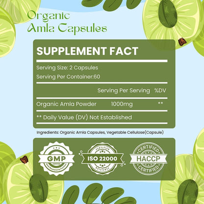 Amla Cápsulas Orgánicas (Phyllanthus Emblica) – 120 Cápsulas | Superalimento Antioxidante Natural – Image 2