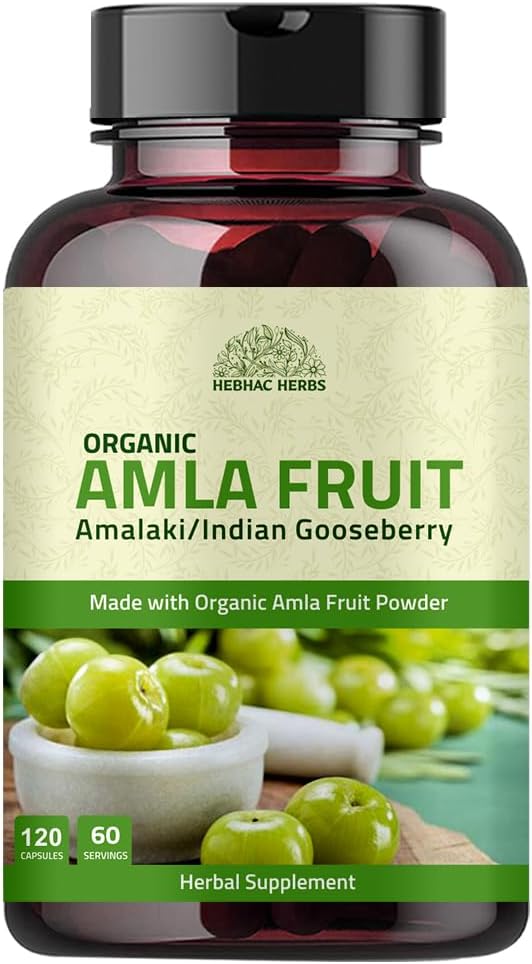 Amla Cápsulas Orgánicas (Phyllanthus Emblica) – 120 Cápsulas | Superalimento Antioxidante Natural