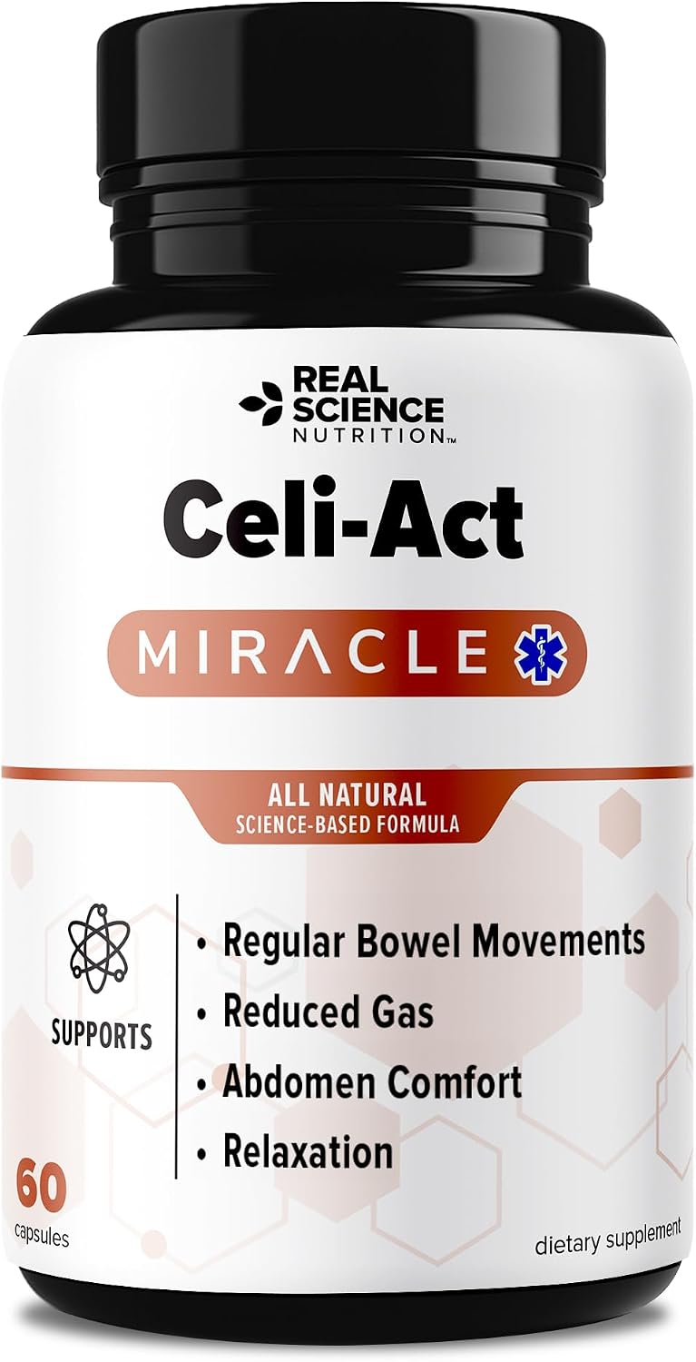 Real Science Celi-Act – Complemento para la Salud Digestiva con Vinitrox y GABA, 60 Cápsulas