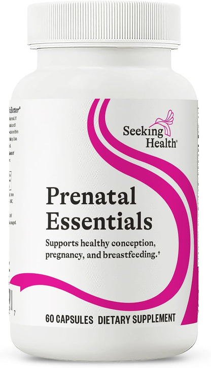 Seeking Health Prenatal Essentials, 60 – Vitamina B12 (como metilcobalamina): Contribuye al metabolismo energético – Image 1
