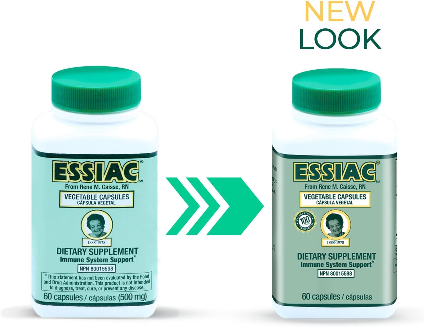 ESSIAC Tea Cápsulas de Extracto Herbal Natural - 60 Cápsulas