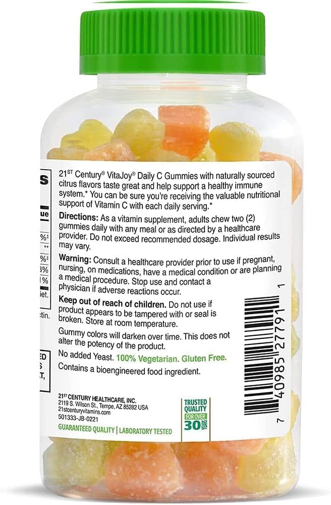 21st Century VitaJoy Daily C 250 mg Gominolas, Sabor Cítrico, 60 Unidades