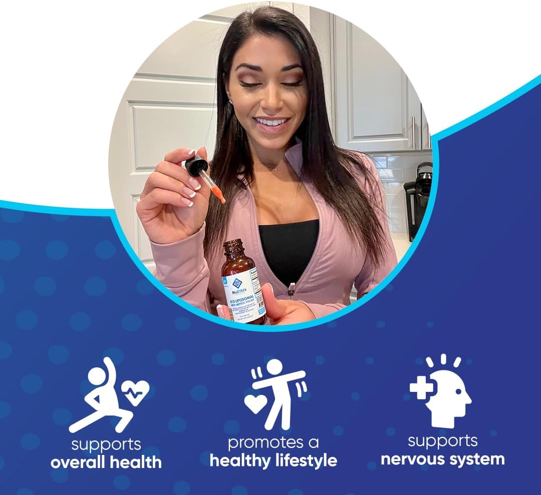 NuEthix Formulations B12 Liposomal con Metilfolato - Suplemento de Vitaminas B Bioactivas, 30 ml (30 dosis)