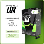 Vivioptal Lux 60 Cápsulas Blandas - Omega 3, Zinc, Vitaminas C y E, Multivitamínico y Multimineral, Sin Gluten, Fórmula Alemana