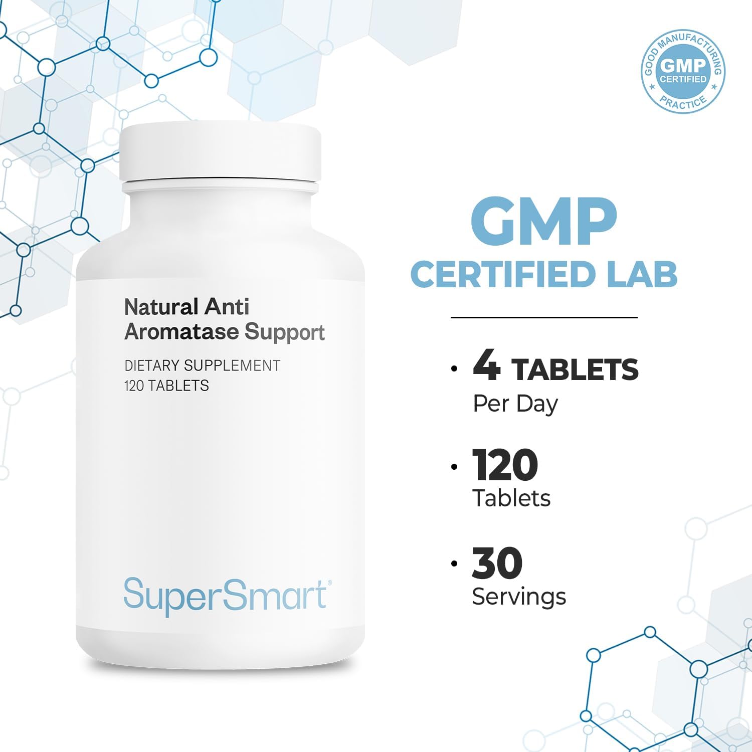 Supersmart - Natural Anti Aromatase Support (Fórmula Avanzada) - 120 Comprimidos
