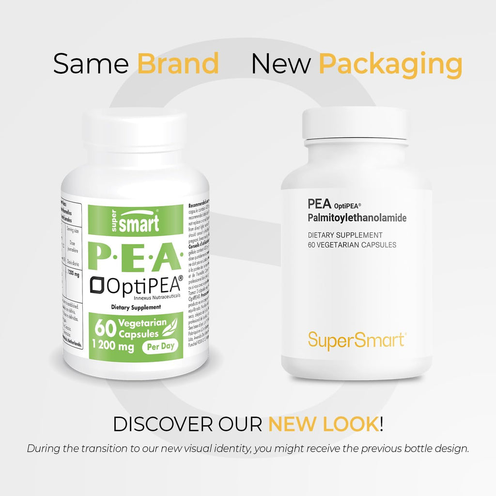 Supersmart - 99% PEA PalmitoilEtanolAmida 1200 mg al día con OptiPEA - 60 cápsulas vegetarianas