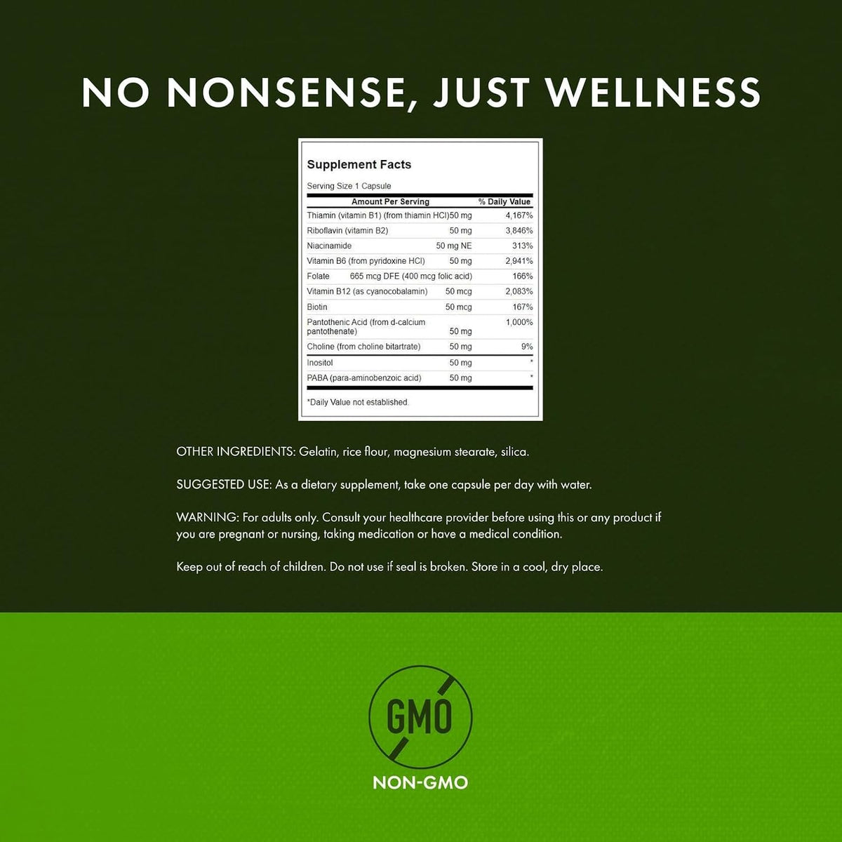 Swanson Balance B-50 Complejo de Vitaminas B – Sistema nervioso: B1, B2, B6, B12 y biotina contribuyen al – Image 2