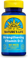 Nature's Life Vitamina D3 2000 UI (50 mcg) - 120 Cápsulas Blandas
