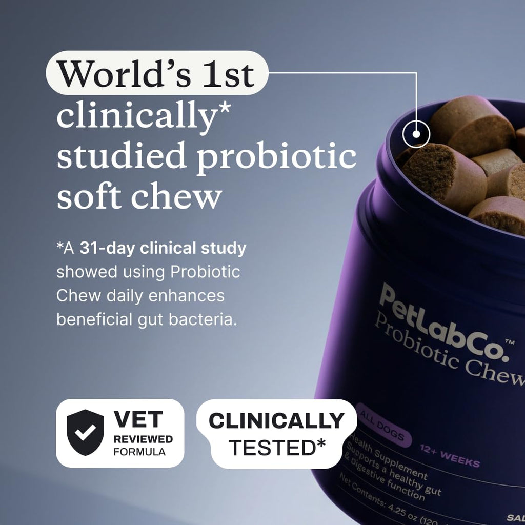PetLab Co. Probióticos para Perros – Sabor Salmón – 30 Masticables Blandos
