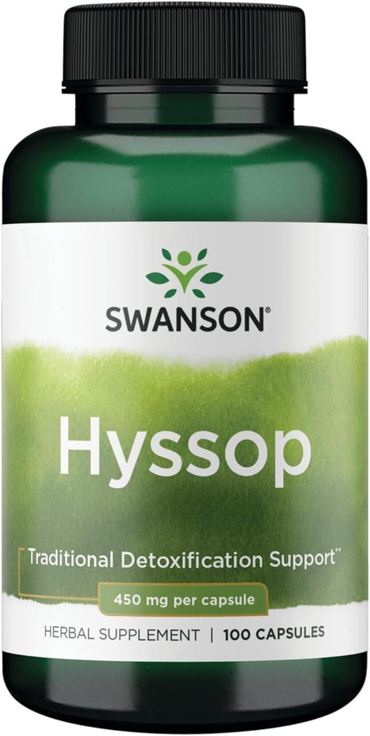 Hisopo (Hyssopus officinalis) 450 mg, 100 Cápsulas - Swanson