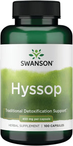 Hisopo (Hyssopus officinalis) 450 mg, 100 Cápsulas - Swanson