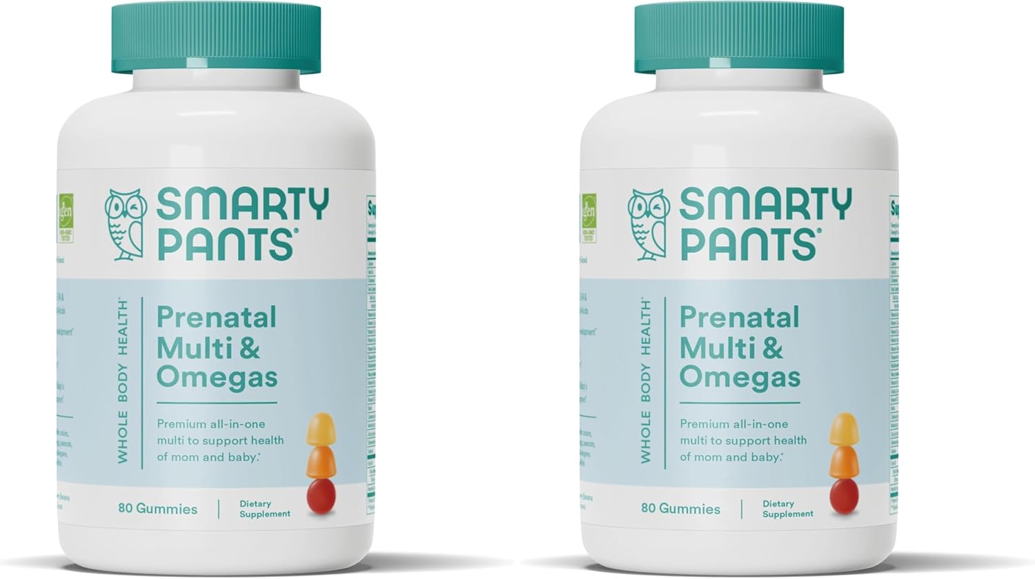 SmartyPants Gomitas Prenatales Multivitamínicas con Omega 3 DHA/EPA, Metilfolato, Biotina, Vitaminas D3, C, B12, B6, A, K y Zinc, Sin Gluten - 90 Gomitas