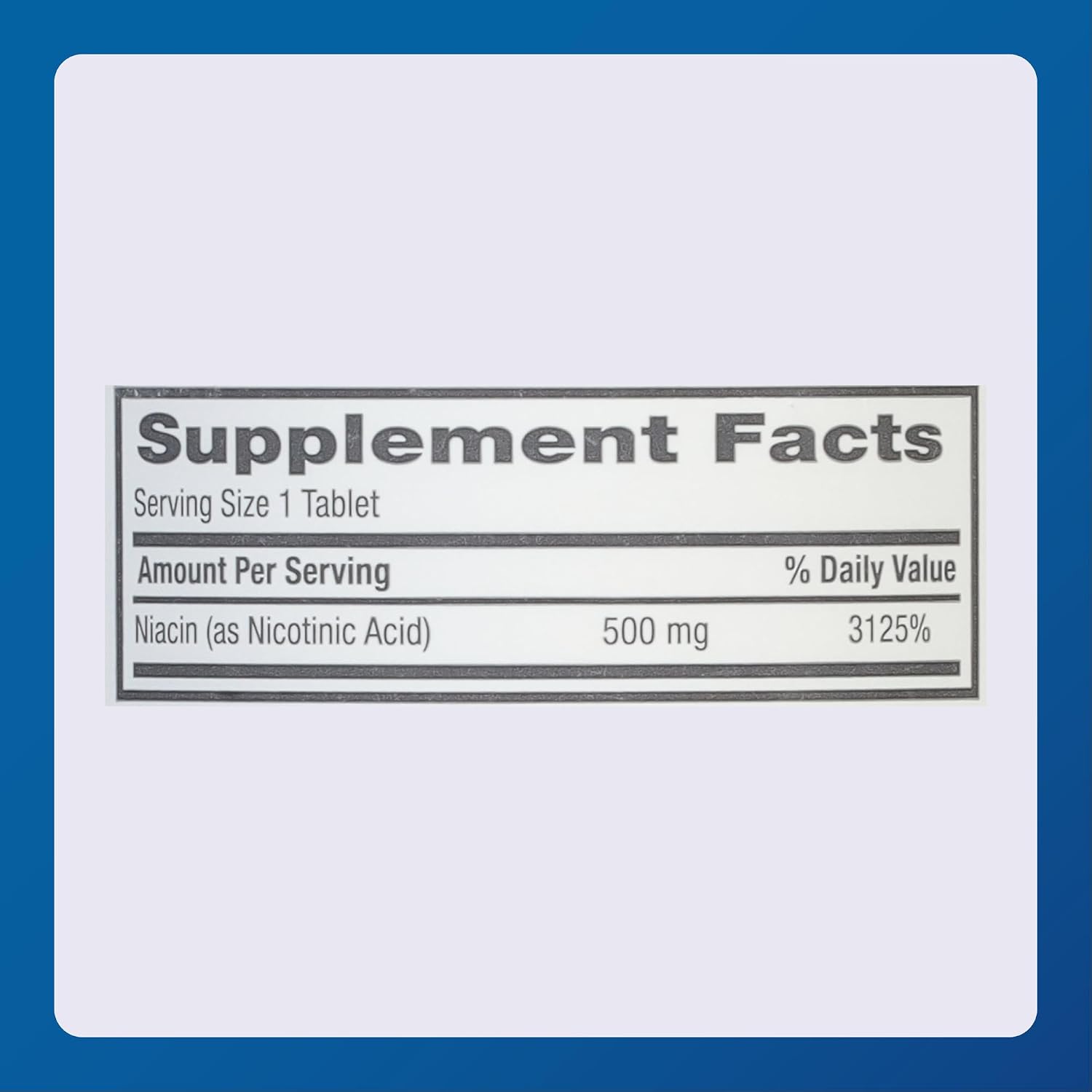 Major Niacin 500mg - Suplemento dietético - 100 tabletas