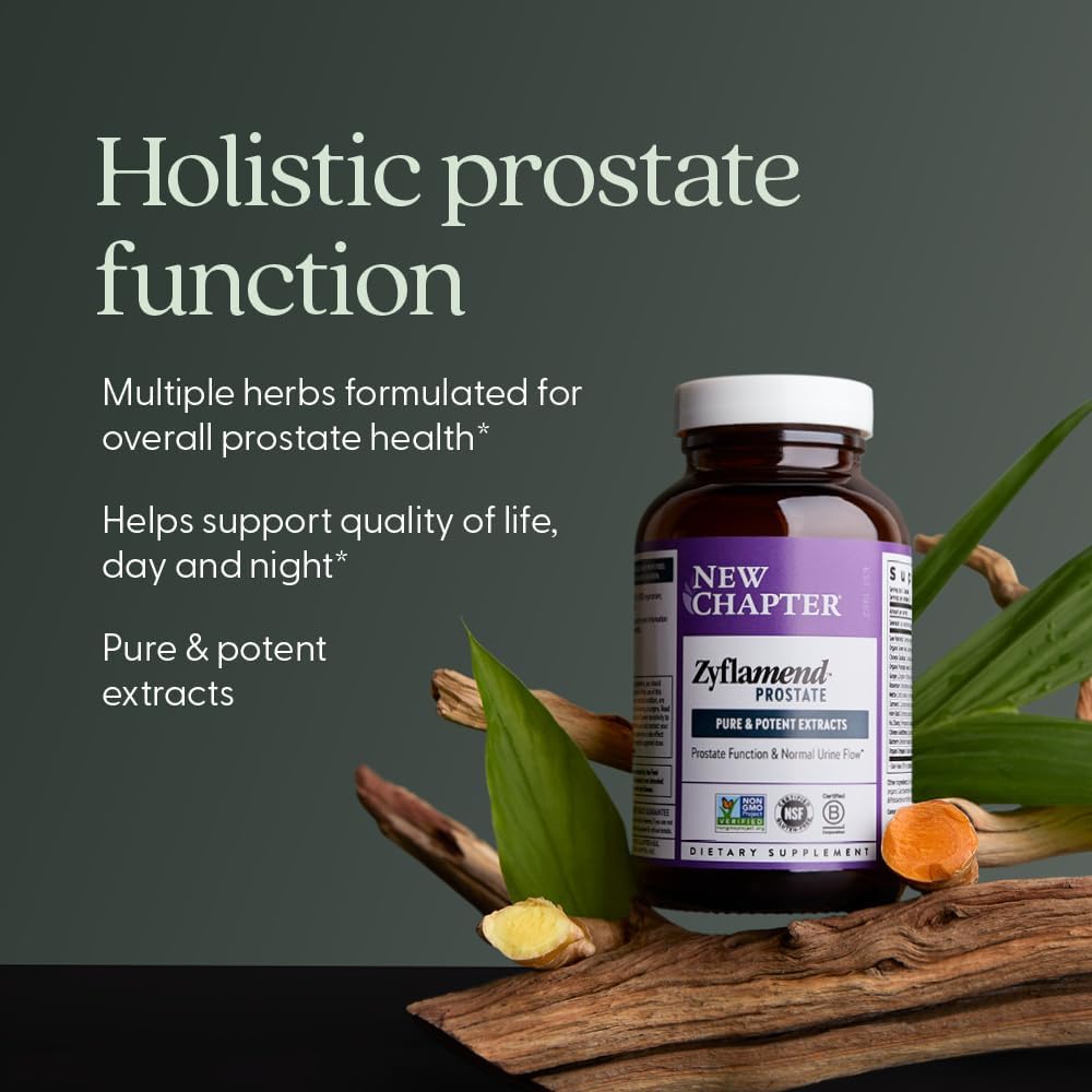 New Chapter Zyflamend Prostate – Saw Palmetto, Aceite de Pepita de Calabaza y Cúrcuma, 60 Cápsulas Vegetarianas