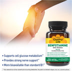 Country Life Benfotiamine with Thiamine, Nerve Health Support, 150mg, 60 Vegetarian Capsules, Certified Gluten-Free, Vegan