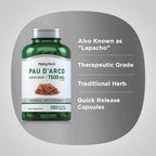 Piping Rock Pau D'Arco Cápsulas | 1500 mg | 180 Comprimidos | Corteza Interna