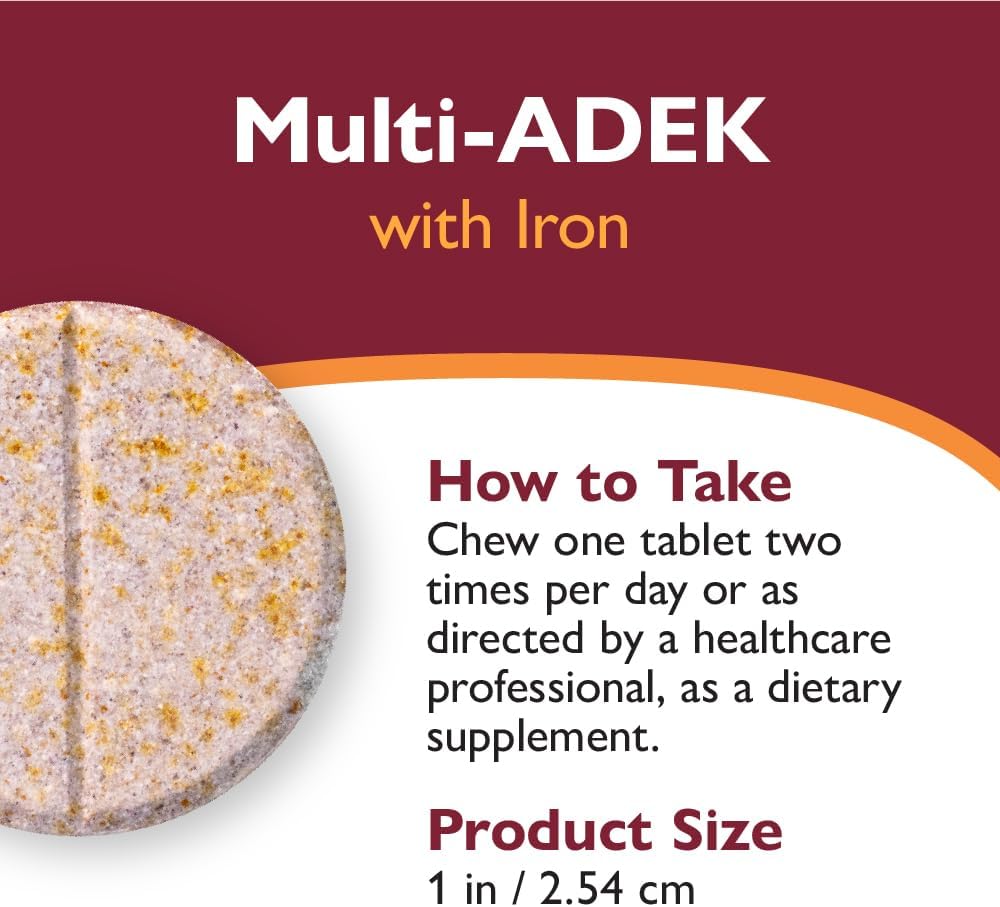 Celebrate Vitamins Multi ADEK Masticable con Hierro 60mg - Multivitamínico Diario para Cirugía Bariátrica - Sabor Uva (60 Comprimidos)
