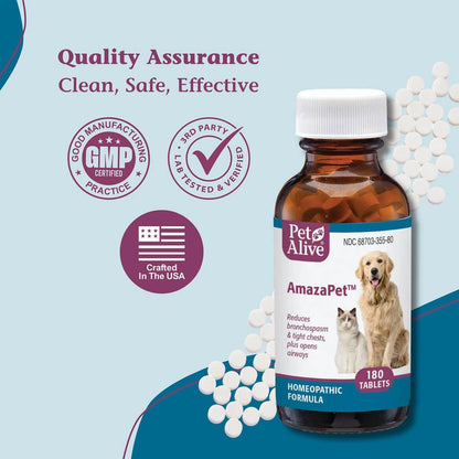 AmazaPet – Comprimidos para la tos y el soporte respiratorio en perros y gatos (180 comprimidos) – Image 7