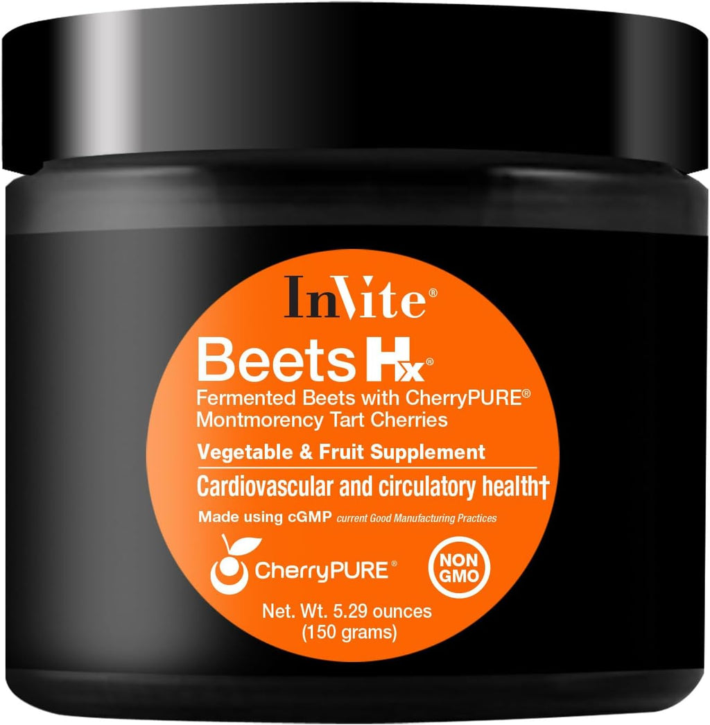 Invite Health Beets Hx® - Suplemento de Frutas y Verduras en Polvo - Remolacha y Cereza Ácida - 30 Dosis