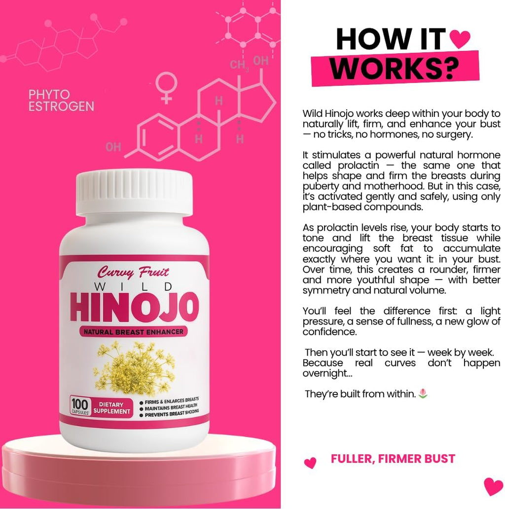 Cápsulas de Hinojo Salvaje – Realce Natural del Busto y Levantamiento | Fórmula 100% Herbal para un Aspecto más Lleno y Firme | 550 mg – 31 Días