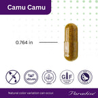 Paradise Herbs, Extracto Orgánico de Camu Camu, 400 mg, Rico en Vitamina C, Puro y Potente, Sin Gluten, No GMO, Vegano, 60 Cápsulas
