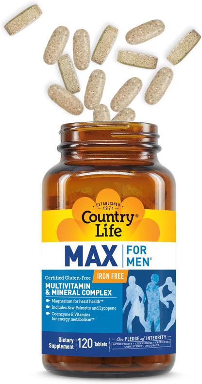 Country Life Max para Hombres – Magnesio : Mineral esencial para la función muscular, la transmisión nerviosa y la – Image 4
