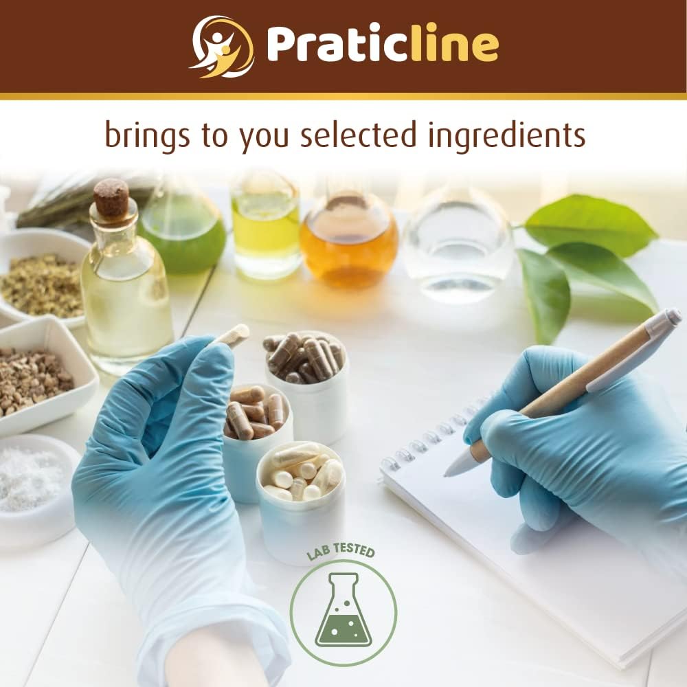PRATIC LINE Ashwagandha Cápsulas 3000 mg - 120 Cápsulas Veganas con Polvo y Extracto de Raíz Orgánica. Sin Gluten. Hecho en EE. UU.