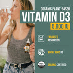 Plant-D3 Vitamina D3 Orgánica 5000 UI - Gotas Sublinguales Veganas