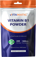 Vitamatic Vitamina B1 Pura en Polvo - 100 Gramos (Mononitrato de Tiamina)