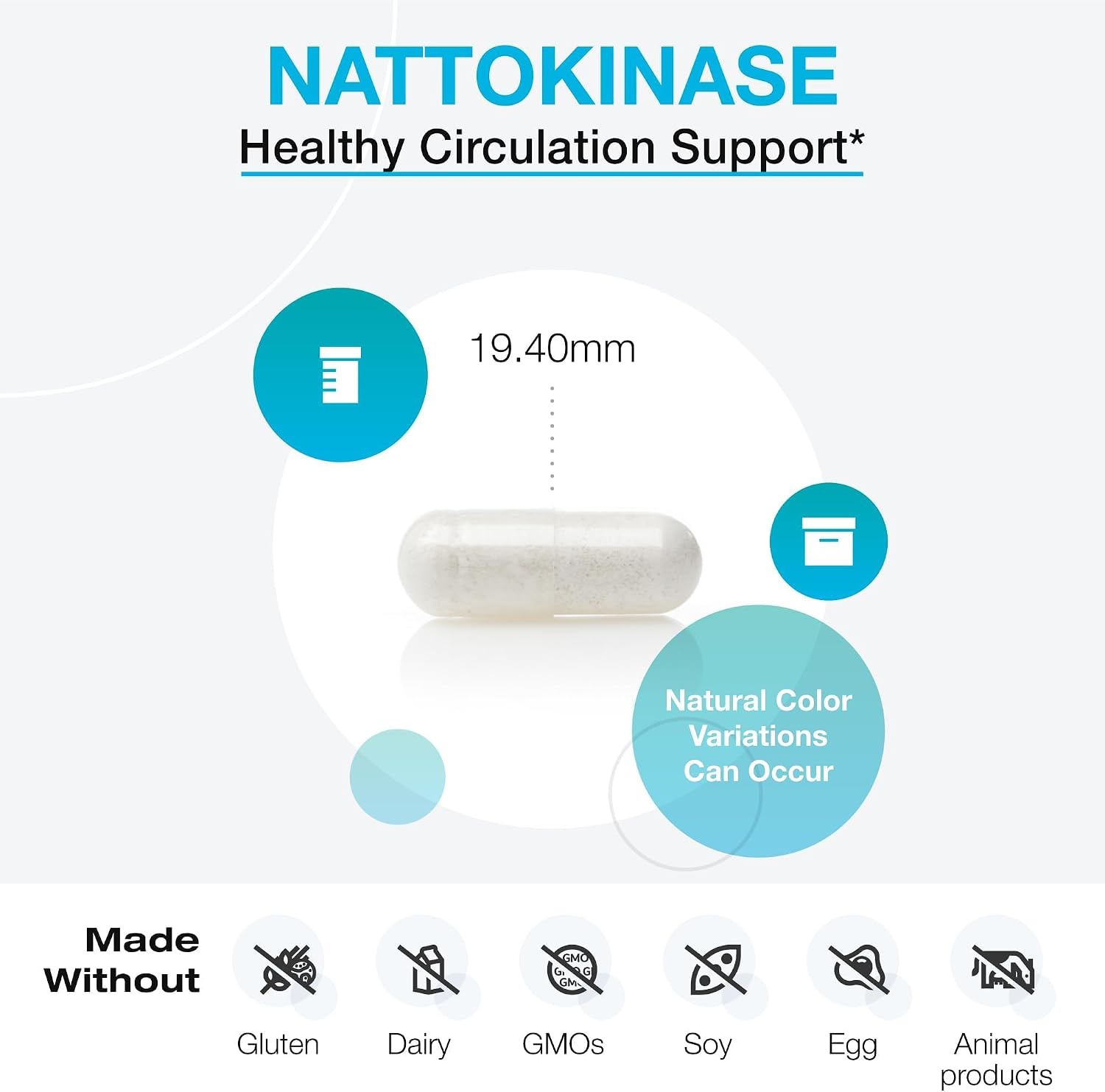 XYMOGEN Nattokinase - Apoyo Cardiovascular y Vascular - 100 mg de Nattokinasa - Fórmula Enzimática - Vegano y No Transgénico - 60 Cápsulas