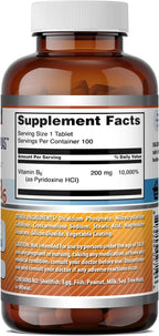Amazing Formulas Vitamina B6 Piridoxina 200mg 100 Comprimidos