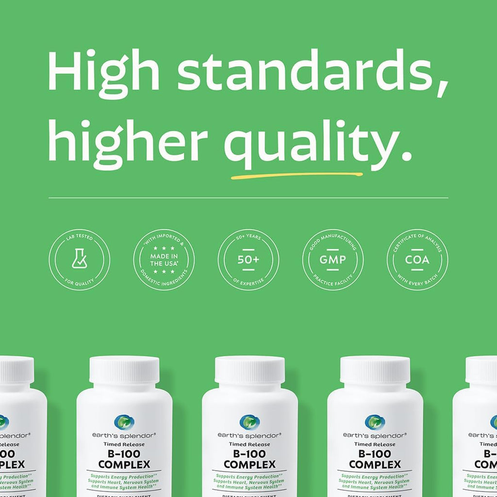 Earth's Splendor Complejo B - 60 Comprimidos - Apoya Energía, Metabolismo y Sistema Inmunológico