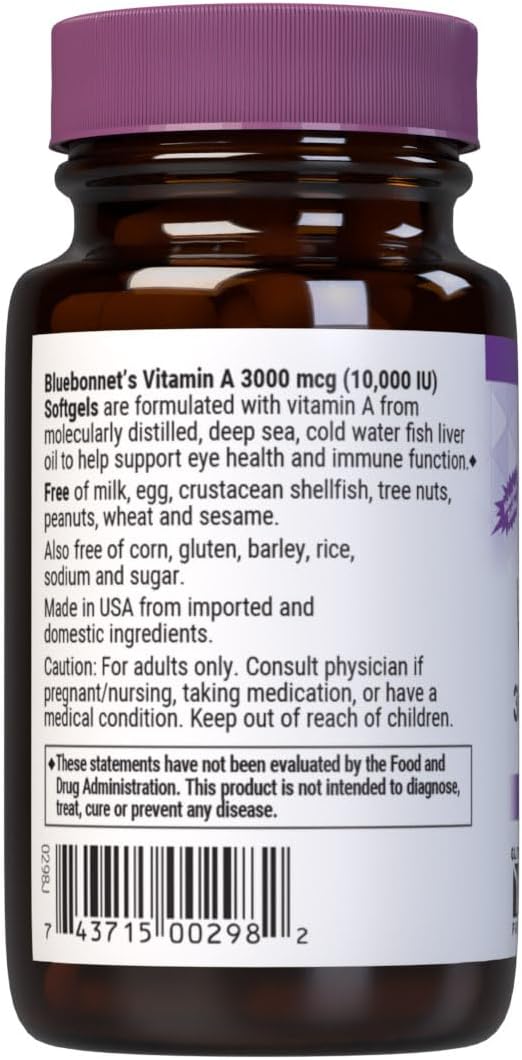Bluebonnet Nutrition Vitamina A 10.000 UI - 100 Softgels
