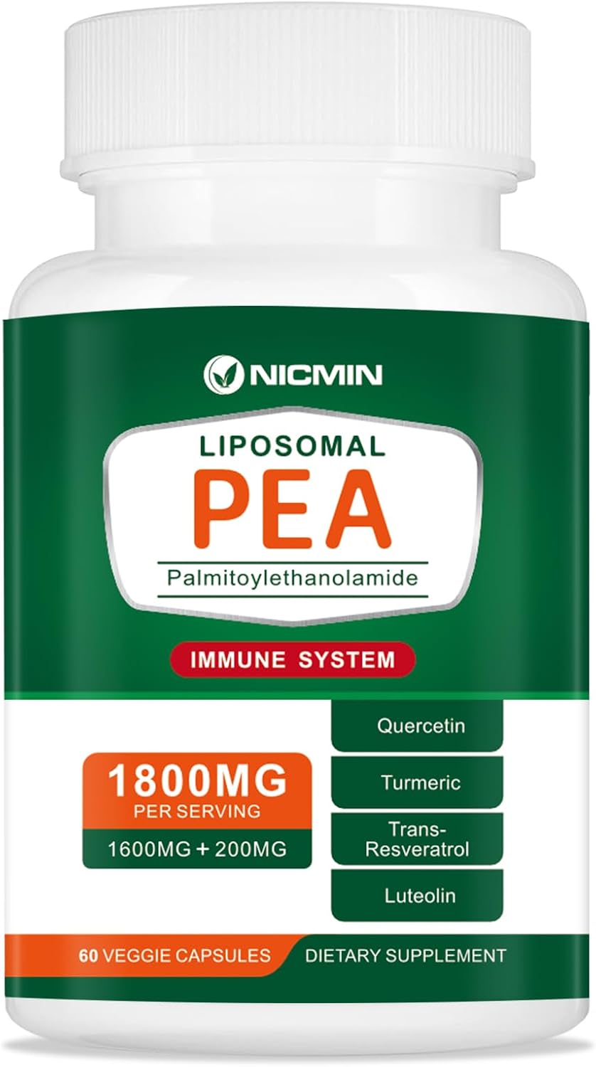 NICMIN Palmitoylethanolamide 1600mg con Luteolina y Quercetina, 60 Cápsulas
