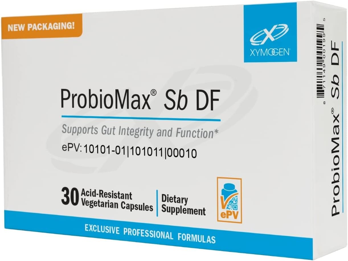 XYMOGEN ProbioMax Sb 35B - 35 Mil Millones UFC Probiótico para la Salud Digestiva - Saccharomyces Boulardii - Vegetal, No-GMO y Sin Gluten - 30 Cápsulas