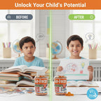 BrightKids Omega 3 y DHA Gominolas para Niños - Enfoque y Memoria
