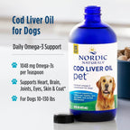 Nordic Naturals Pet Cod Liver Oil, Sin Sabor - 473 ml - 1048 mg de Omega-3 por Cucharadita - Aceite de Pescado para Perros con EPA y DHA