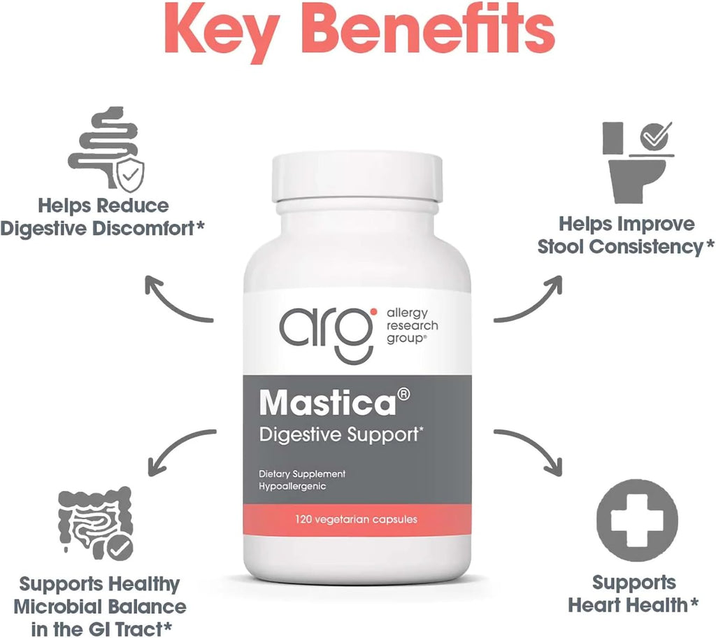ARG Mastica Digestive Support - Complemento Digestivo con Resina de Mastic de Quíos - 60 Cápsulas