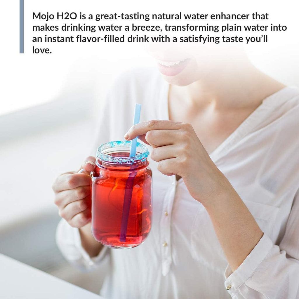 BioTrust Mojo H2O Gotas Saborizantes de Agua Naturales con Vitaminas B y Electrolitos, Sin Azúcar, Sabor Sandía y Fresa, Pack de 4