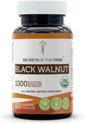 Secrets of the Tribe Cápsulas de Nogal Negro USDA Ecológicas | Cápsulas Vegetarianas Certificadas, Suplemento Herbal | Cáscara de Juglans Nigra (60 unidades)