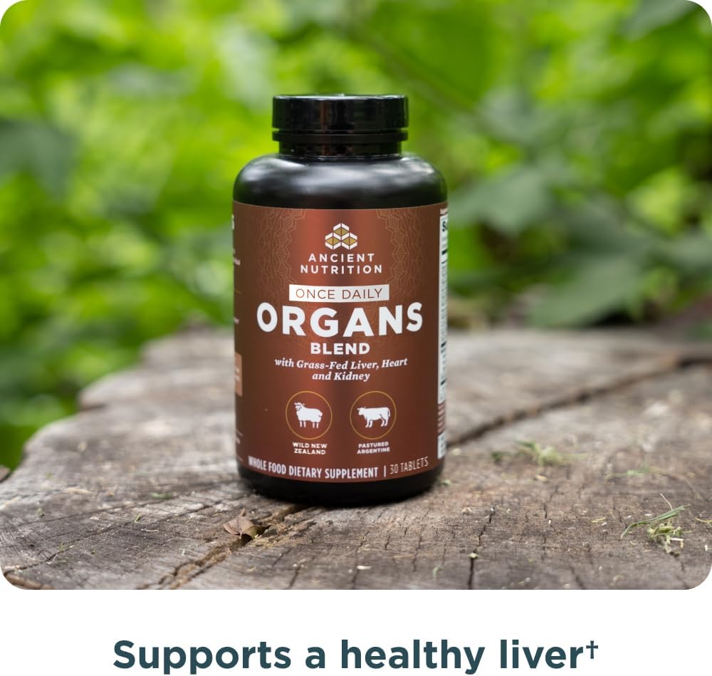 Ancient Nutrition Organ Supplements, Complejo de Órganos Grass-Fed y Silvestre, 30 Cápsulas