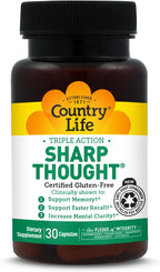 Country Life Sharp Thought: Fosfatidilserina + DHA para la memoria y claridad mental, 60 cápsulas