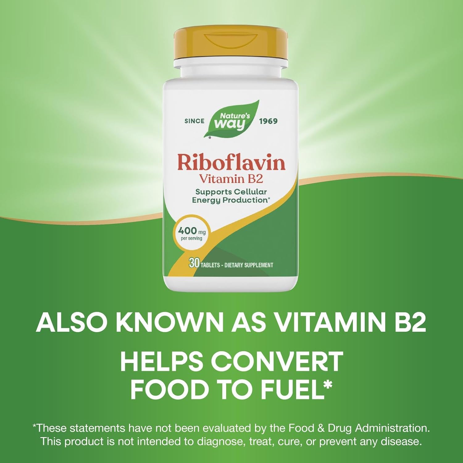 Enzymatic Therapy Riboflavina Vitamina B2, 400 mg por porción