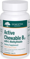 Genestra Brands Active Chewable B12 with L-Methylfolate | Vitamin B12 & Folate Supplement | 60 Chewable Tablets | Natural Cherry Flavor