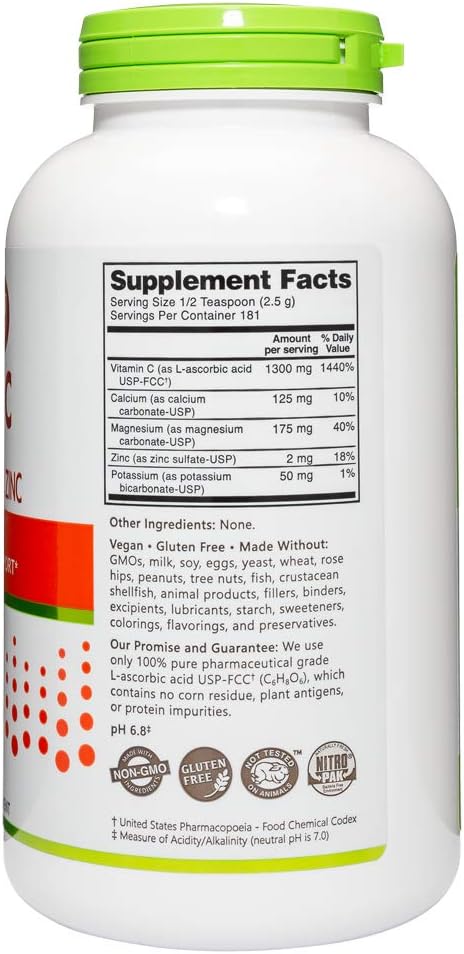 NutriBiotic Hypo-Aller C - Polvo de Vitamina C con Minerales, 454 g