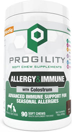 Progility Allergy & Immune Suplemento para Perros – Apoyo Avanzado para el Sistema Inmunológico y Alergias Estacionales con Probióticos, Masticables Blandos (90 unidades)