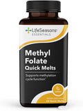 LifeSeasons Essentials Methyl Folate Quick Melts – Suplemento de Metilfolato 5-MTHF – 60 Comprimidos de Disolución Rápida Sabor Limón